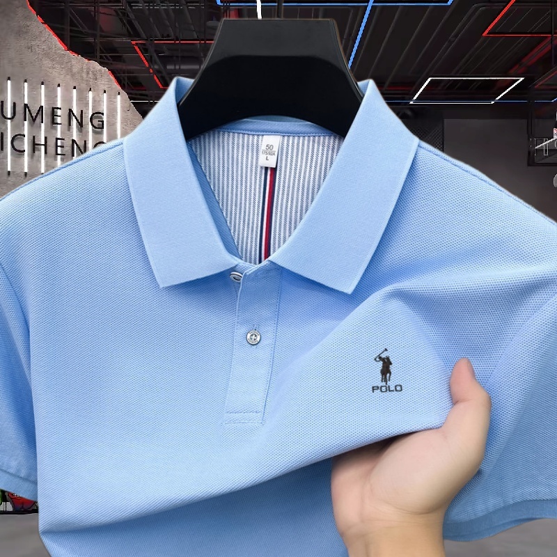 Summer Golf Clothing - 100% pure cotton high-end brand men's