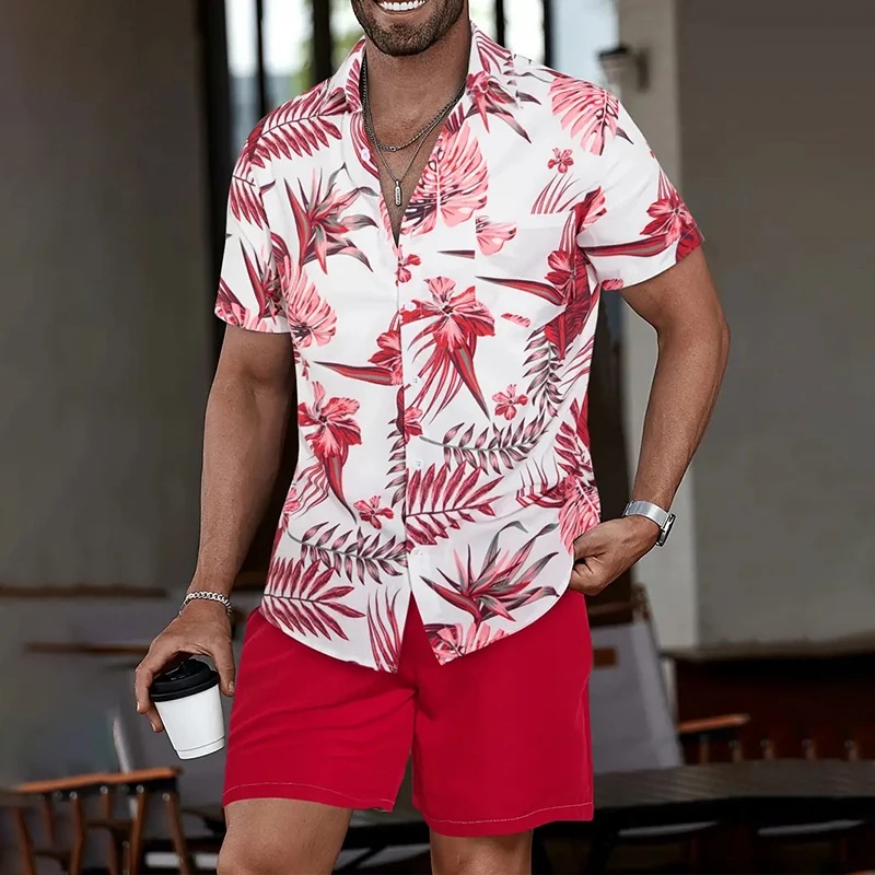 Beach Shirt Hawaiian - Men's Hawaiian Short Sleeve Shirt and