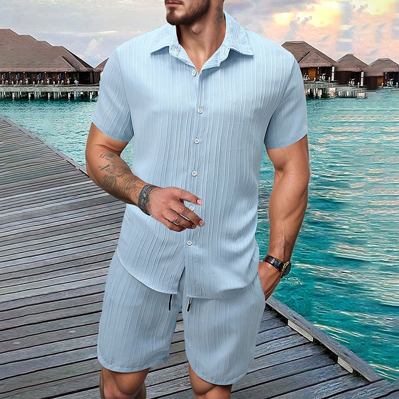 Summer Clothing Trend - 2026 New Men Vertical Wrinkle Lapel