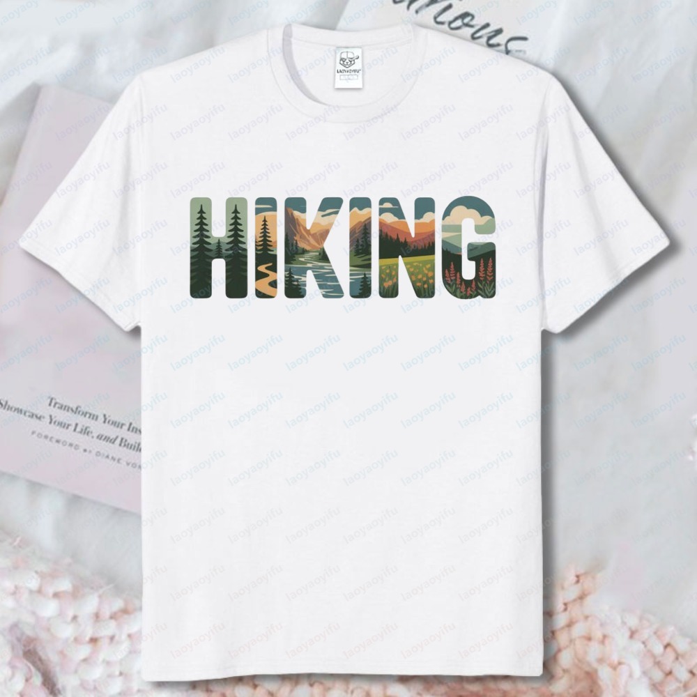 Summer Clothing Clipart - Hiking Tees Nature Landscape Letters Outdoor
