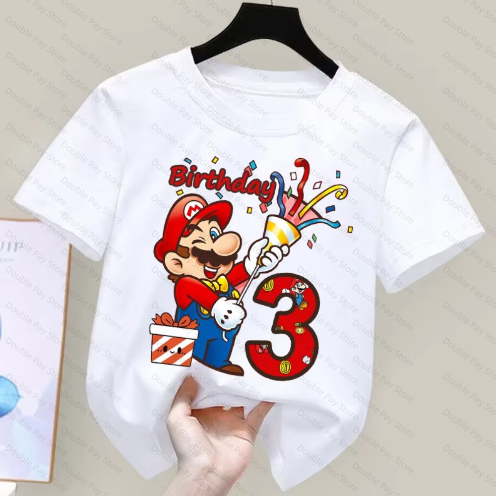 Kids Cartoon Mario Birthday Nu - đánh giá và giá Summer Clothing Kids Boys