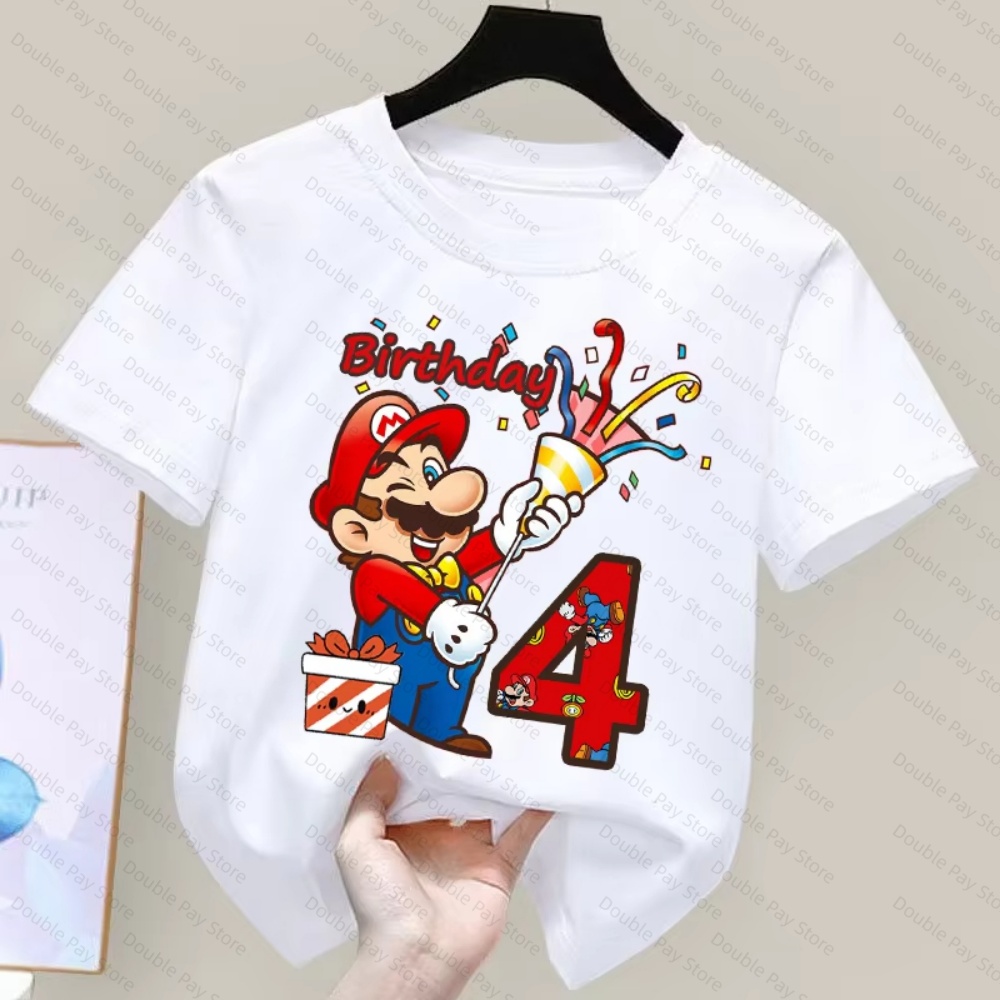 Kids Cartoon Mario Birthday Nu - đánh giá và giá Summer Clothing Kids Boys