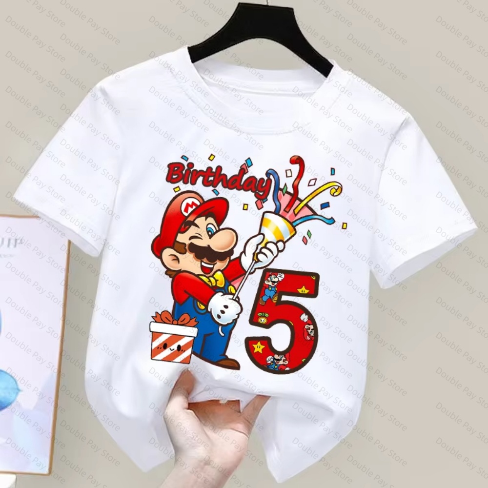 Kids Cartoon Mario Birthday Nu - đánh giá và giá Summer Clothing Kids Boys