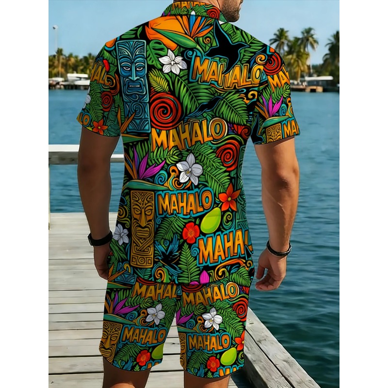 Men's Hawaiian Shirt Shorts Se - đánh giá và giá Beach Shirt Hawaiian