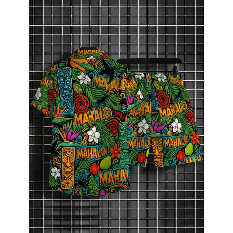 Men's Hawaiian Shirt Shorts Se - đánh giá và giá Beach Shirt Hawaiian
