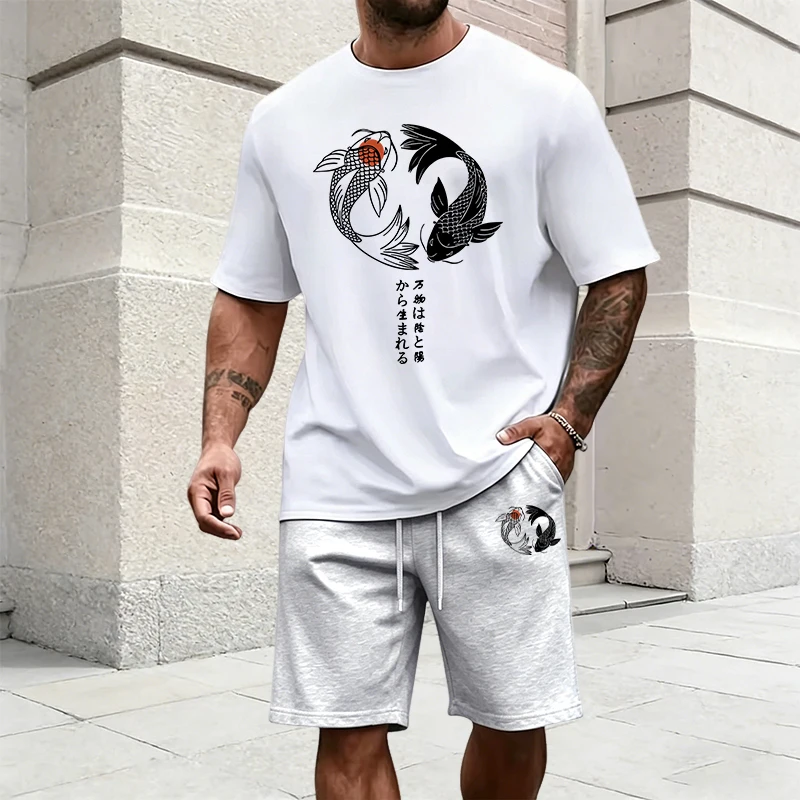 Japanese Yinyang Pattern Men's - đánh giá và giá Summer Clothing For Young Men