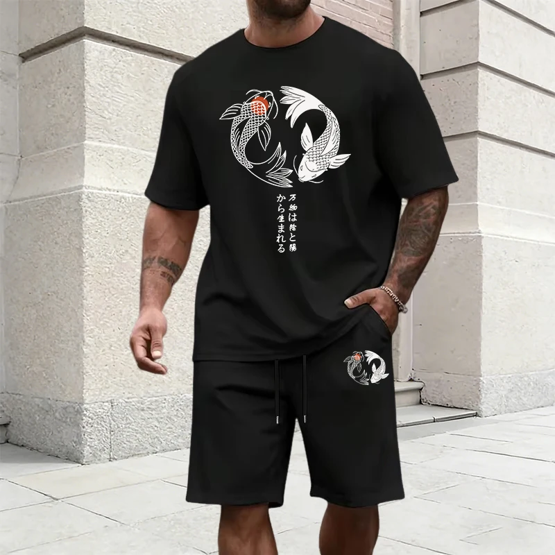 Japanese Yinyang Pattern Men's - đánh giá và giá Summer Clothing For Young Men