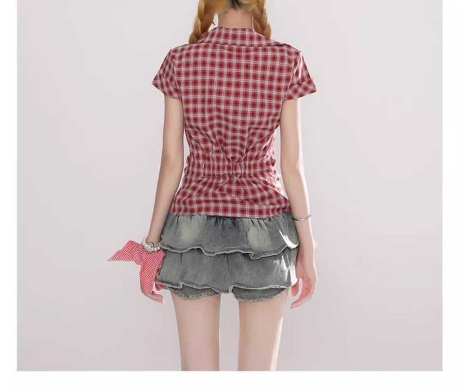 Harajuku Vintage Gothic Plaid  - đánh giá và giá Summer Grunge Clothing