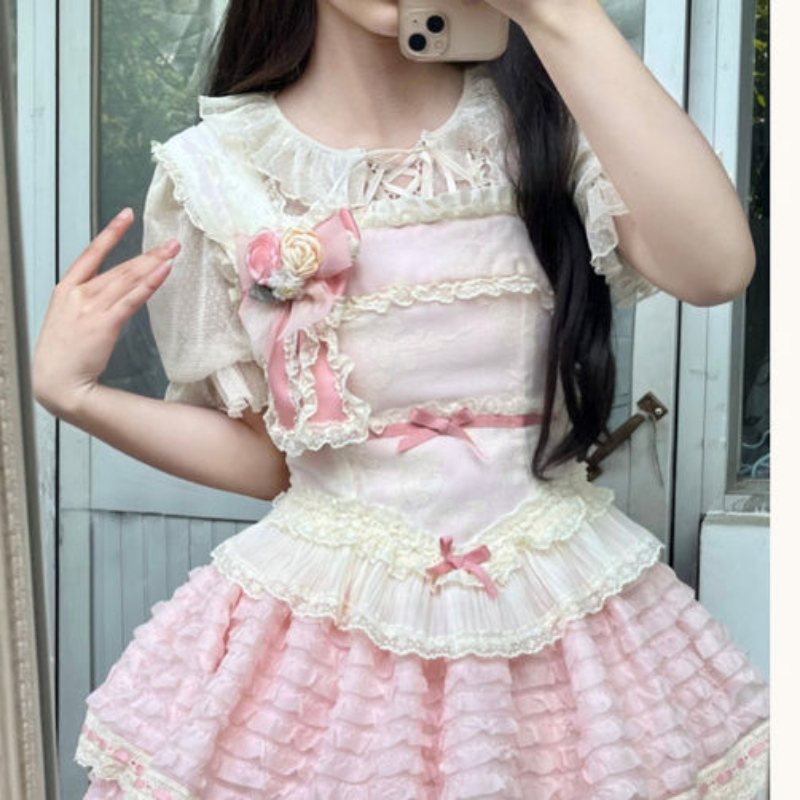 Lolita Sweet Lace Patchwork Wo - đánh giá và giá Summer Grunge Clothing