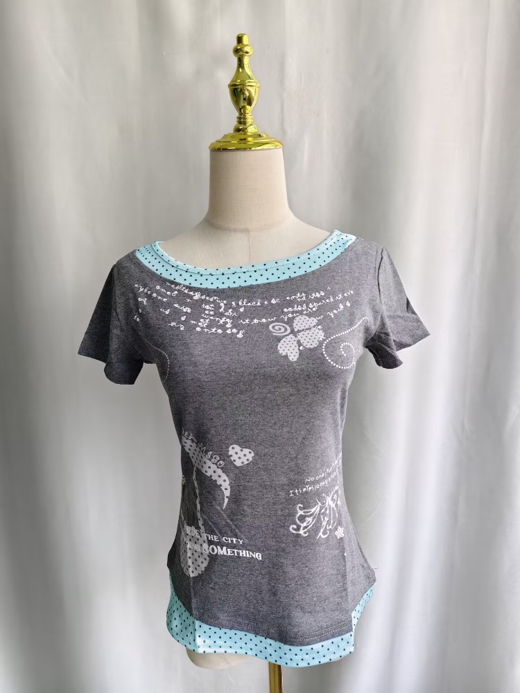 Kimutomo Women T Shirts Polka  - đánh giá và giá Summer Grunge Clothing