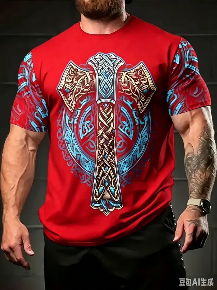 Fashion New Viking Pattern Ful - đánh giá và giá Summer Viking Clothing