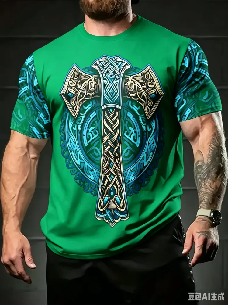 Fashion New Viking Pattern Ful - đánh giá và giá Summer Viking Clothing