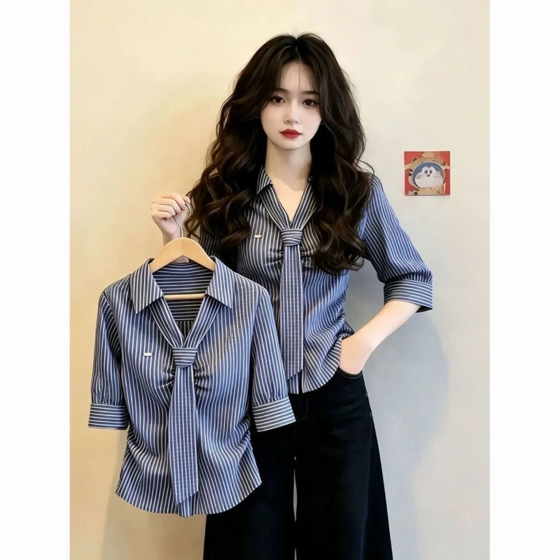 Polo Neck Lacing Short Sleeve  - đánh giá và giá Summer Clothing Trends For Women