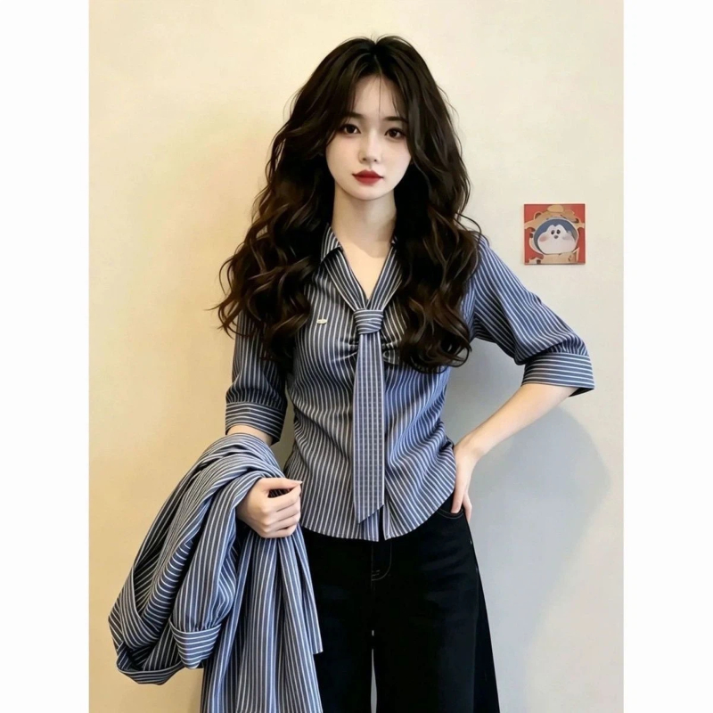 Polo Neck Lacing Short Sleeve  - đánh giá và giá Summer Clothing Trends For Women