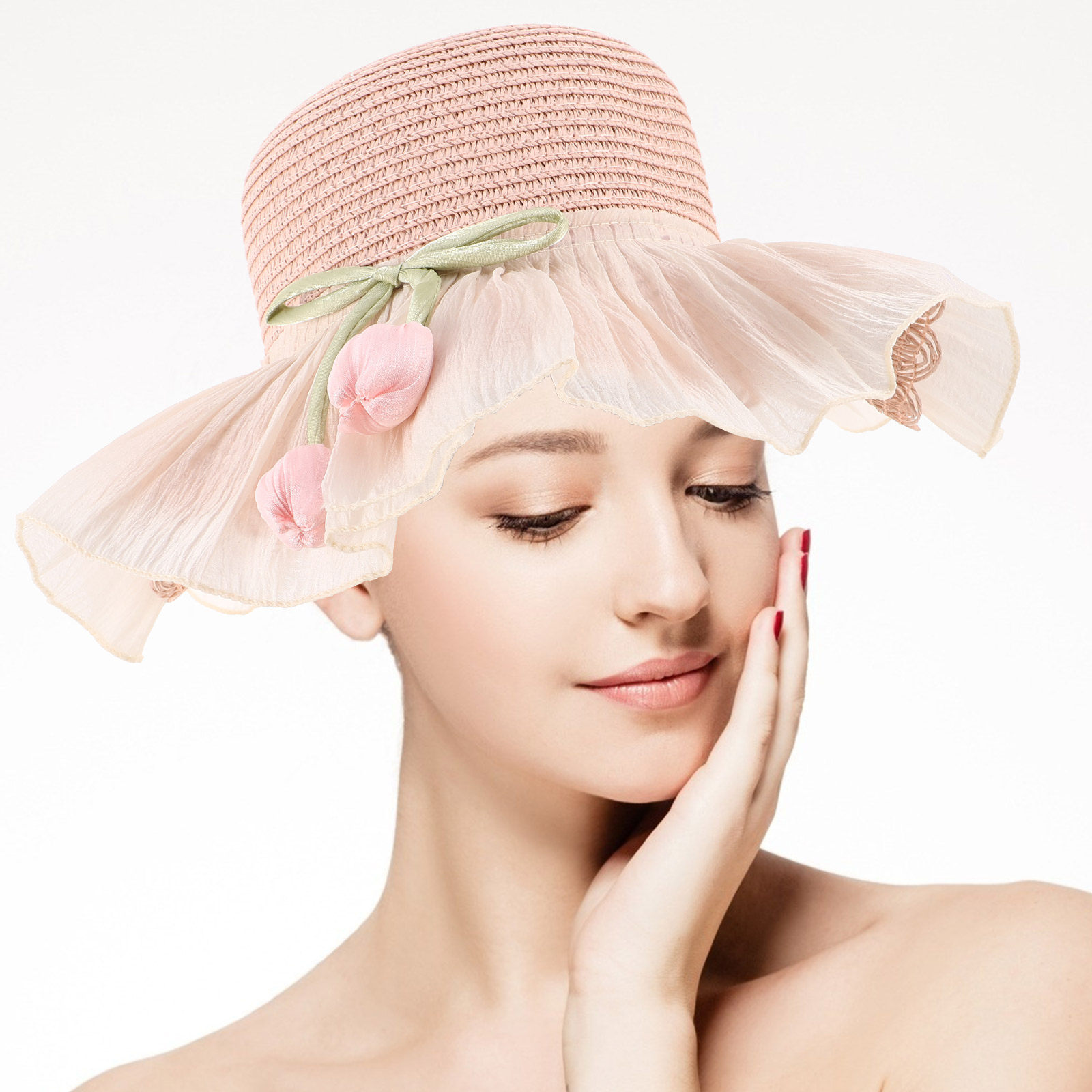 Girl Summer Straw Sun Hat Wide - đánh giá và giá Sun Hat Wide Brim