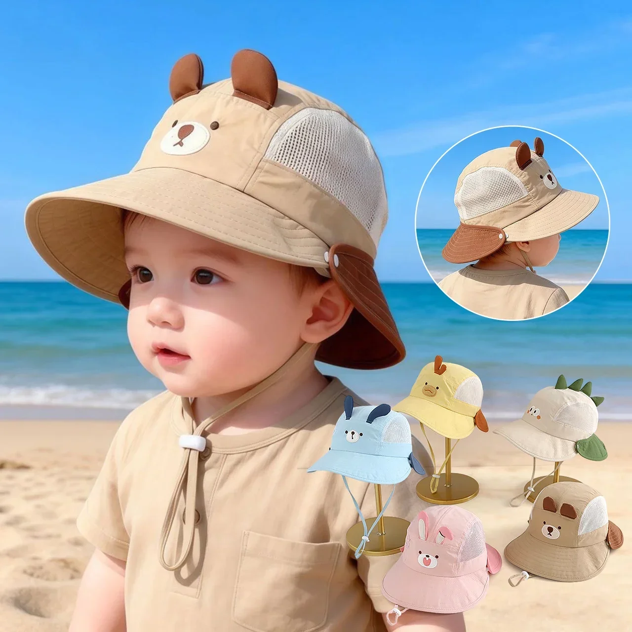 Baby Cartoon Bear Rabbit Ear S - đánh giá và giá Sun Hat Wide Brim
