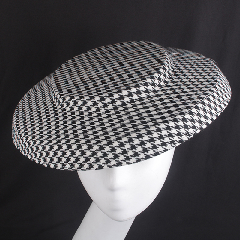 Đen Houndstooth Fascinator Nón - đánh giá và giá Sun Hat Wide Brim