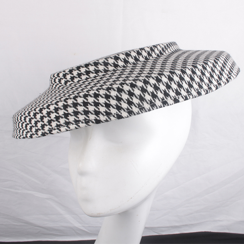 Đen Houndstooth Fascinator Nón - đánh giá và giá Sun Hat Wide Brim