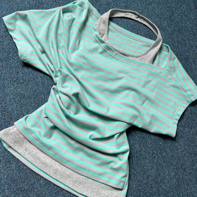 Kimutomo Women T Shirts Stripe - đánh giá và giá Summer Grunge Clothing