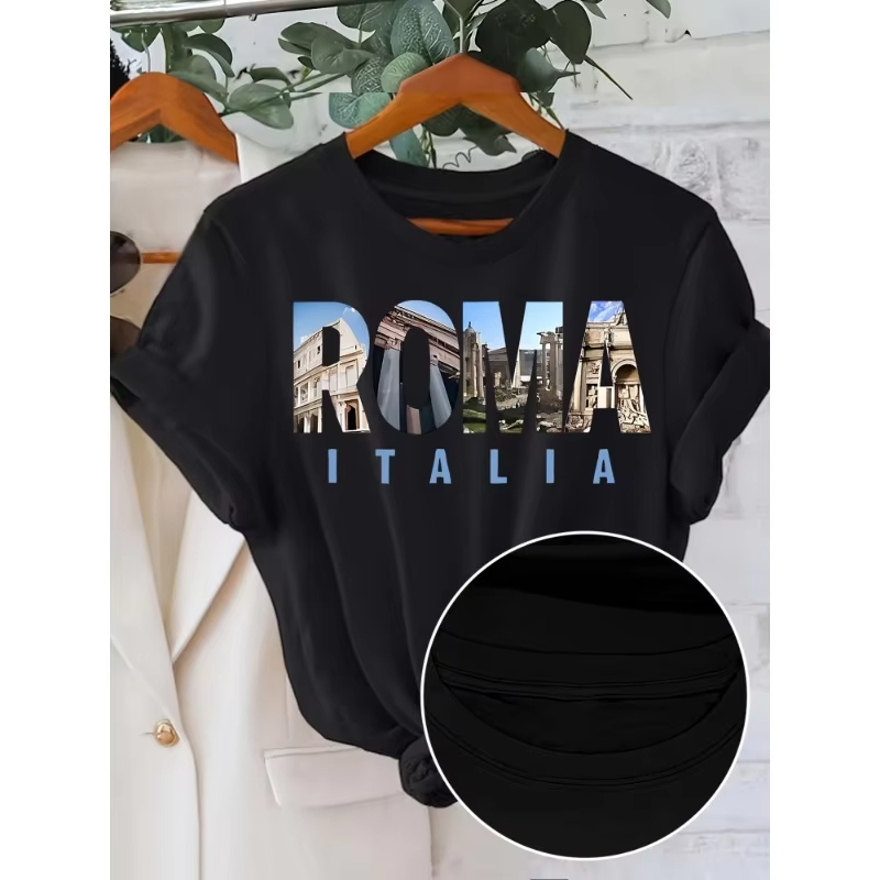 Letter Printed T-shirt Casual  - đánh giá và giá Summer Clothing Trends For Women