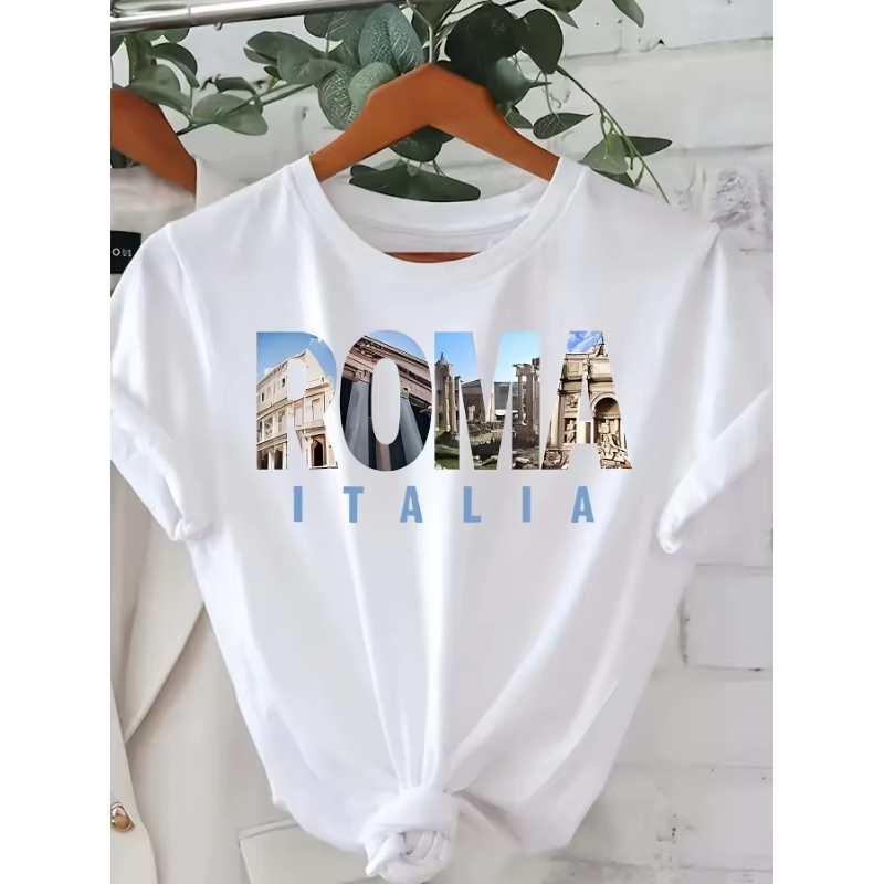 Letter Printed T-shirt Casual  - đánh giá và giá Summer Clothing Trends For Women