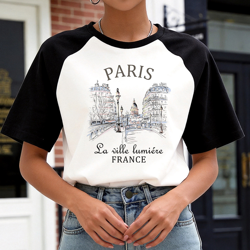 90s Y2k Korean Style Tee Tops  - đánh giá và giá Summer Clothing In Paris