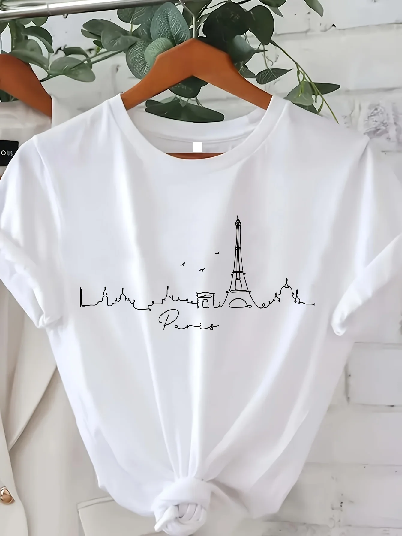 Paris Print T-shirt Short Slee - đánh giá và giá Summer Clothing In Paris