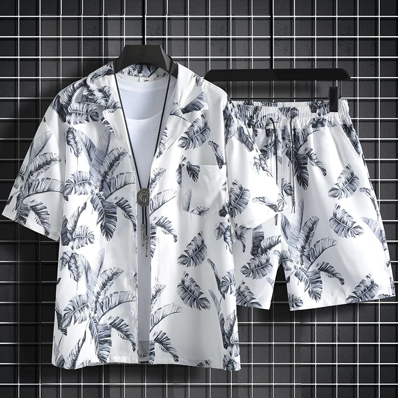 Men Hawaiian Print 2 Piece Set - đánh giá và giá Beach Shirt Hawaiian