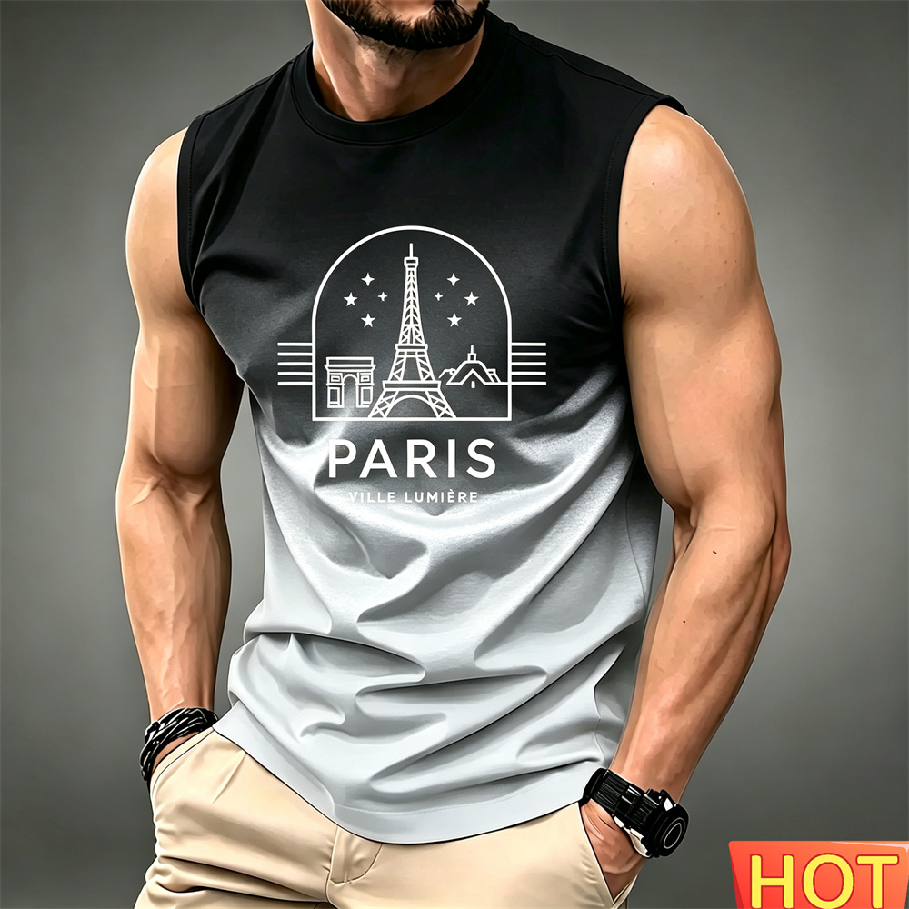 Summer Men's gradient sleevele - đánh giá và giá Summer Clothing In Paris