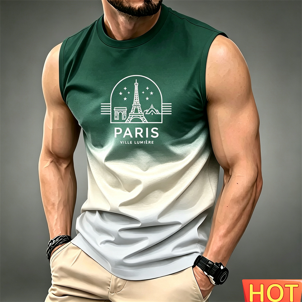 Summer Men's gradient sleevele - đánh giá và giá Summer Clothing In Paris