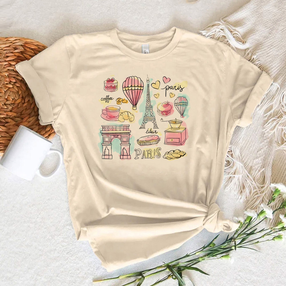 Paris Printed Women's T-shirt  - đánh giá và giá Summer Clothing In Paris