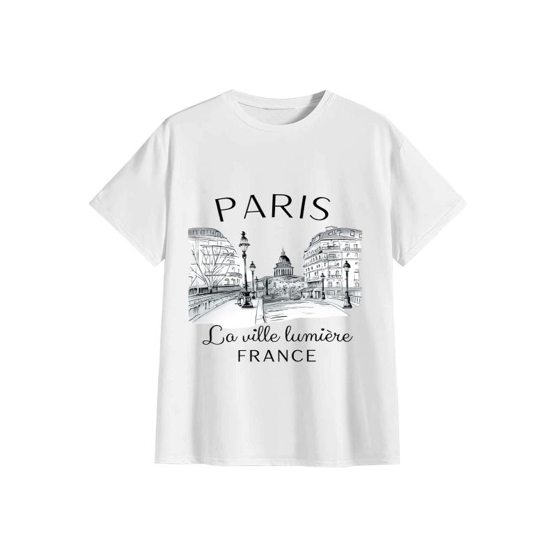 90s T Shirt Paris Women Print  - đánh giá và giá Summer Clothing In Paris