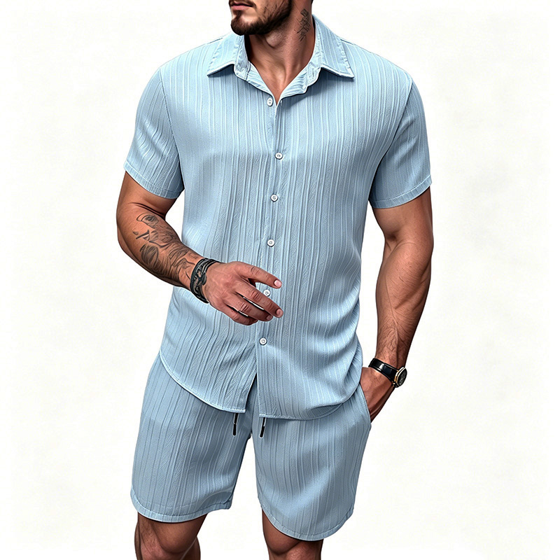 2026 New Men Vertical Wrinkle  - đánh giá và giá Summer Clothing Trend