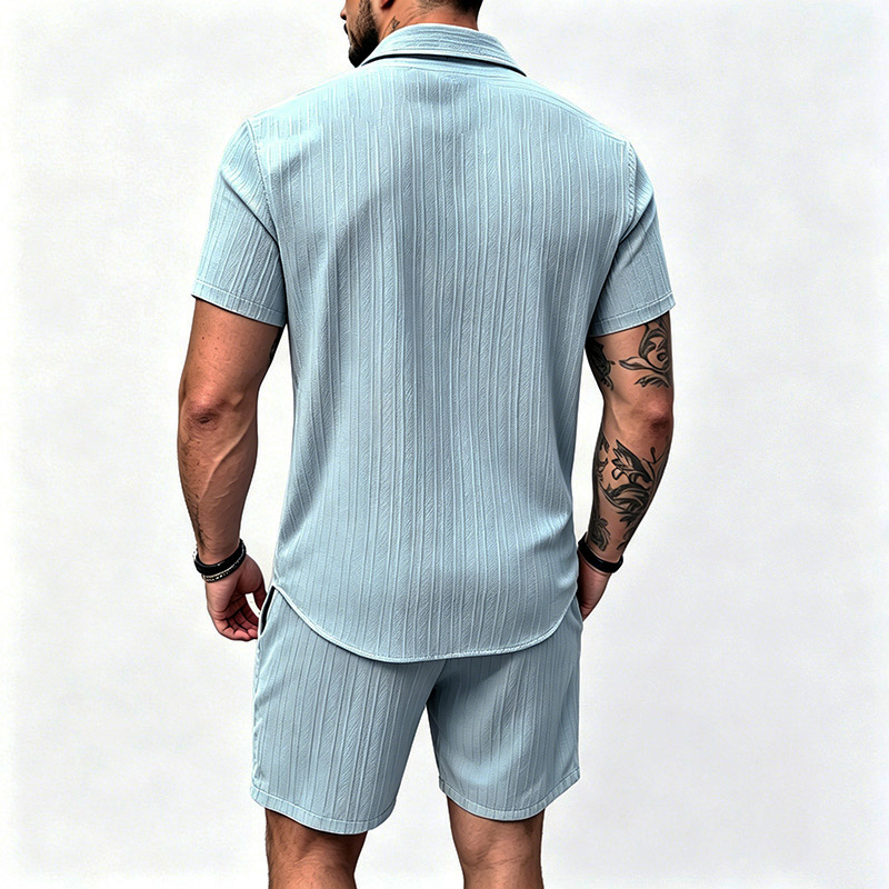 2026 New Men Vertical Wrinkle  - đánh giá và giá Summer Clothing Trend