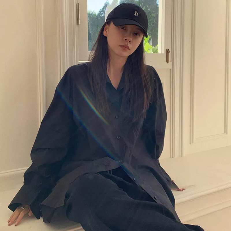 Spring Black Loose Shirt Tops  - đánh giá và giá Summer Clothing Trends For Women