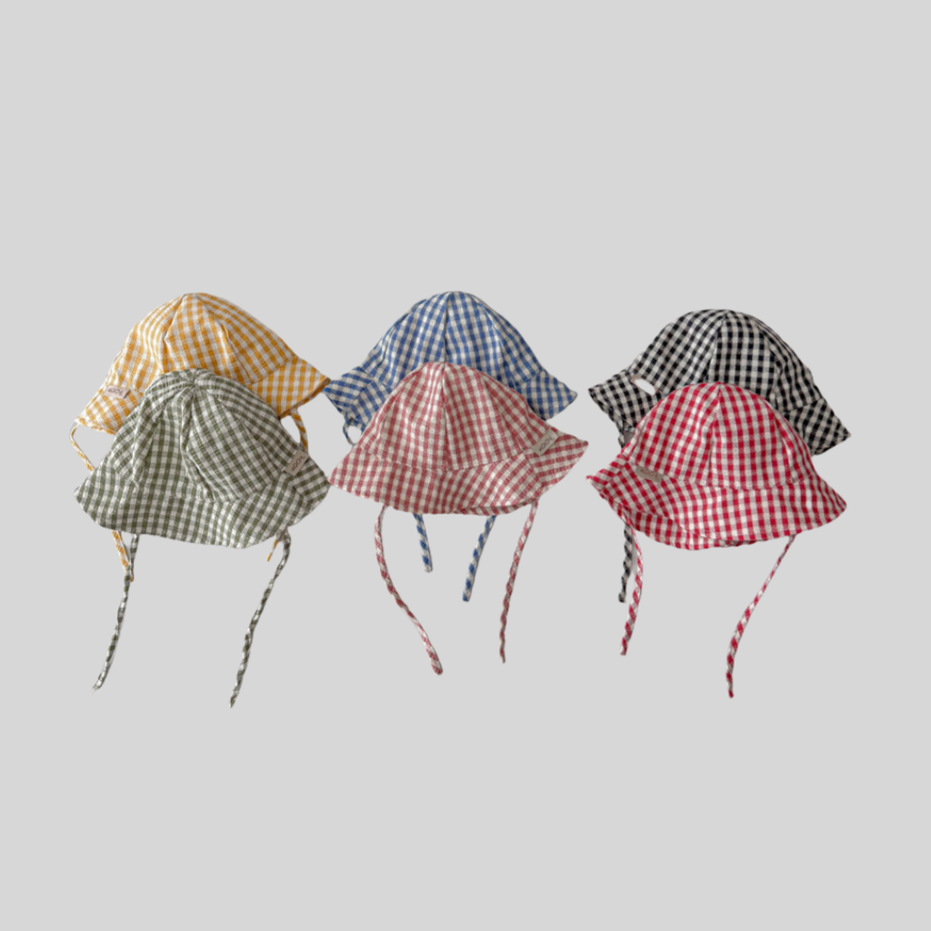 Ins Style Plaid Baby Bucket Ha - đánh giá và giá Sun Hat Wide Brim
